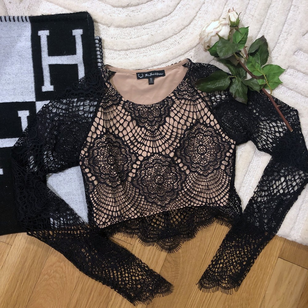 For Love And Lemons Black Lace Blouse